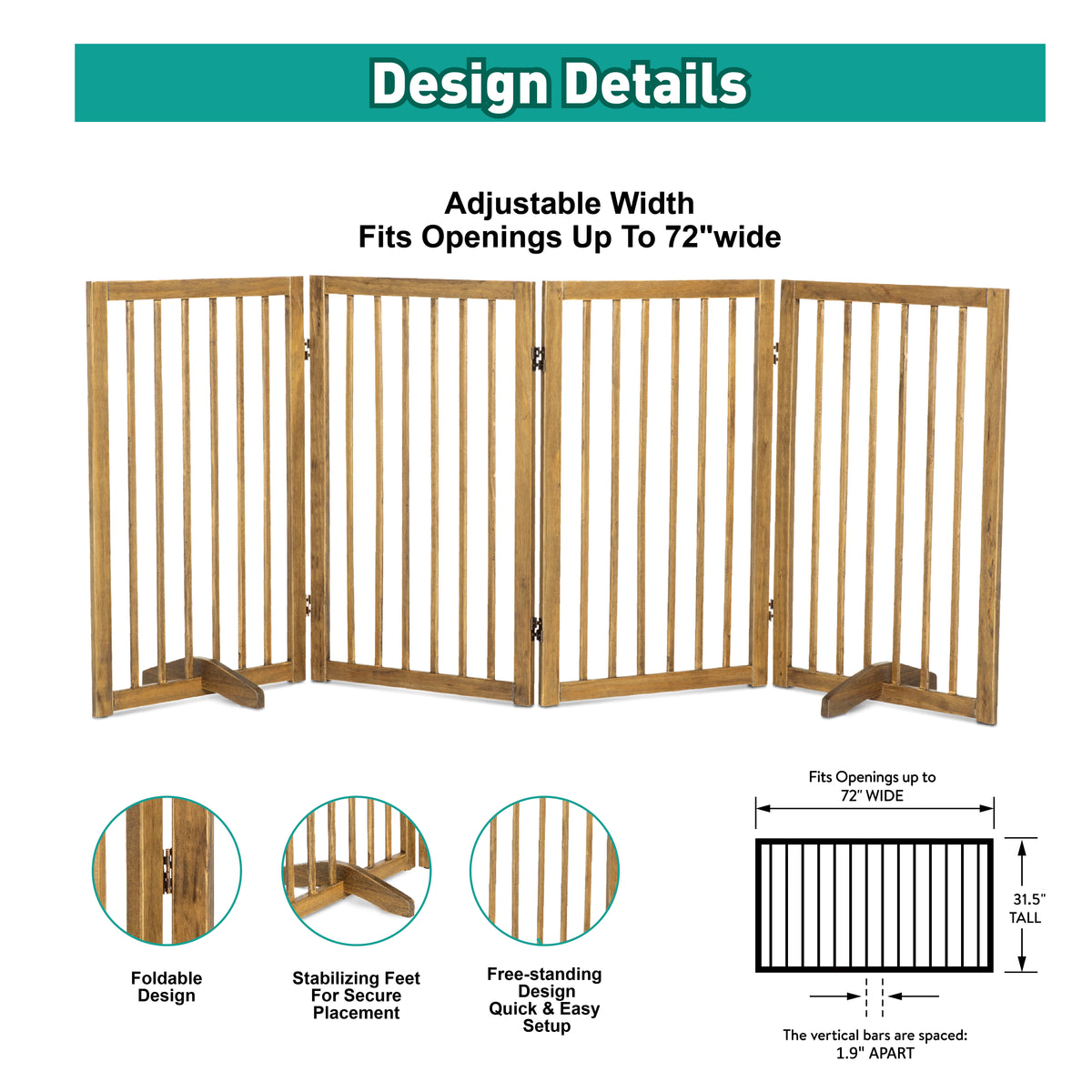 Foldable 4-Panel Gate - Additional Image 3