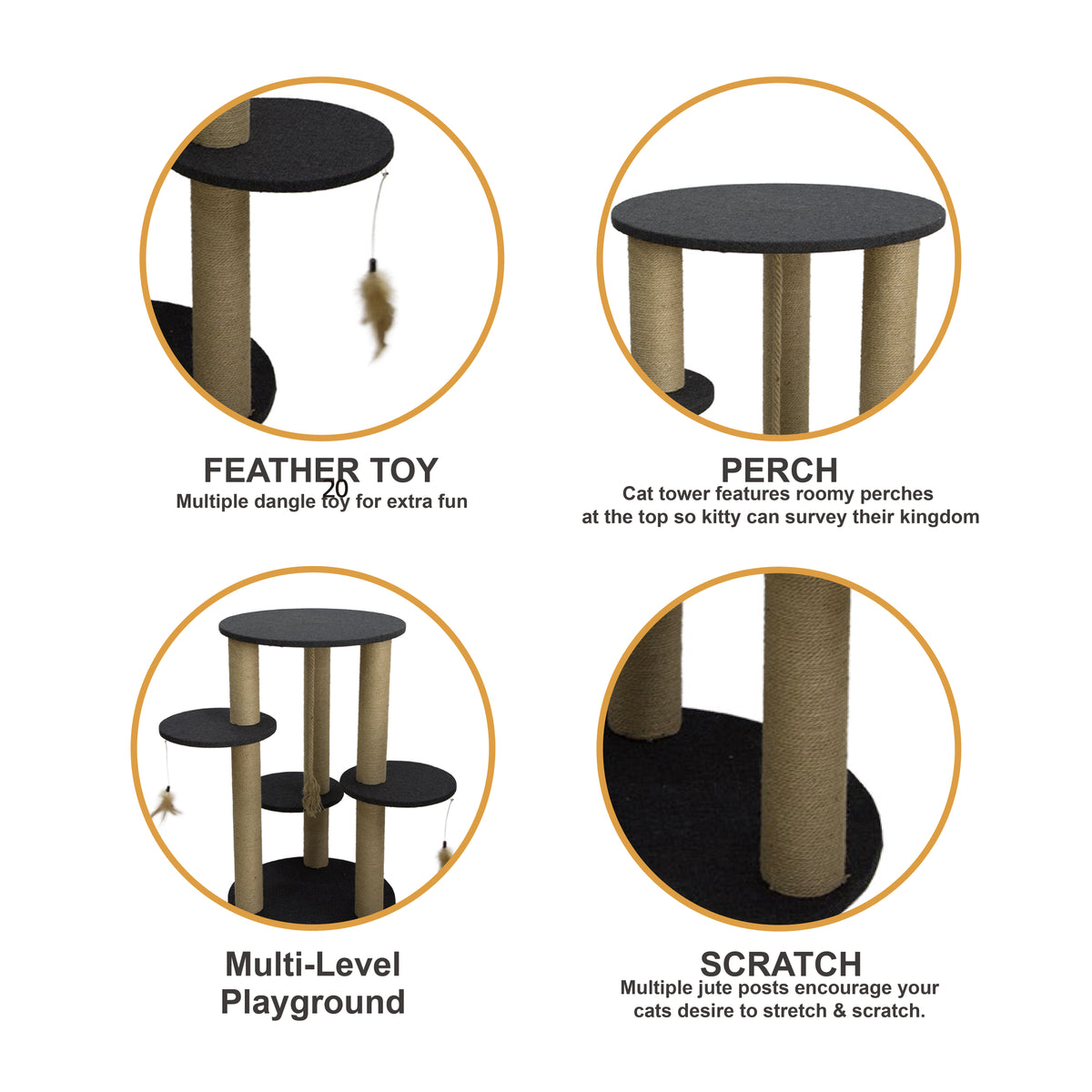 Medium Cat Tower - 81cm - Additional Image 2