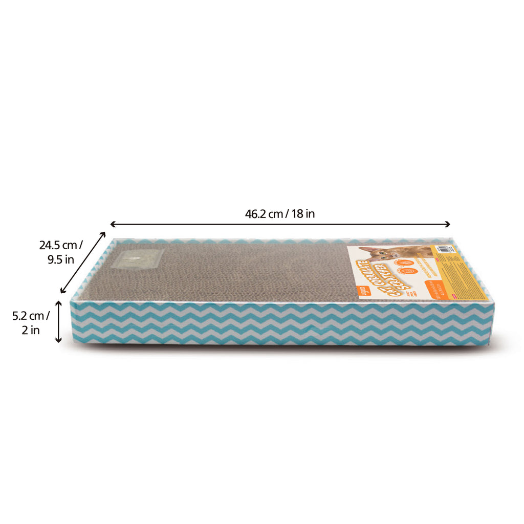 Corrugate Double Wide Scratcher (Blue/Pink Assorted) - Additional Image 1