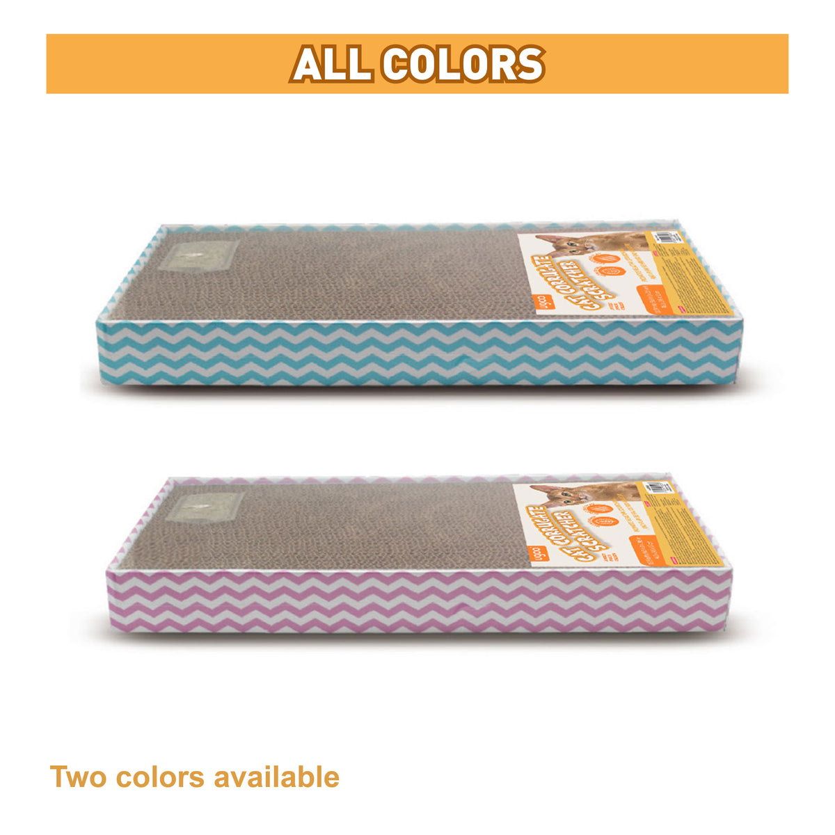 Corrugate Double Wide Scratcher (Blue/Pink Assorted) - Additional Image 2