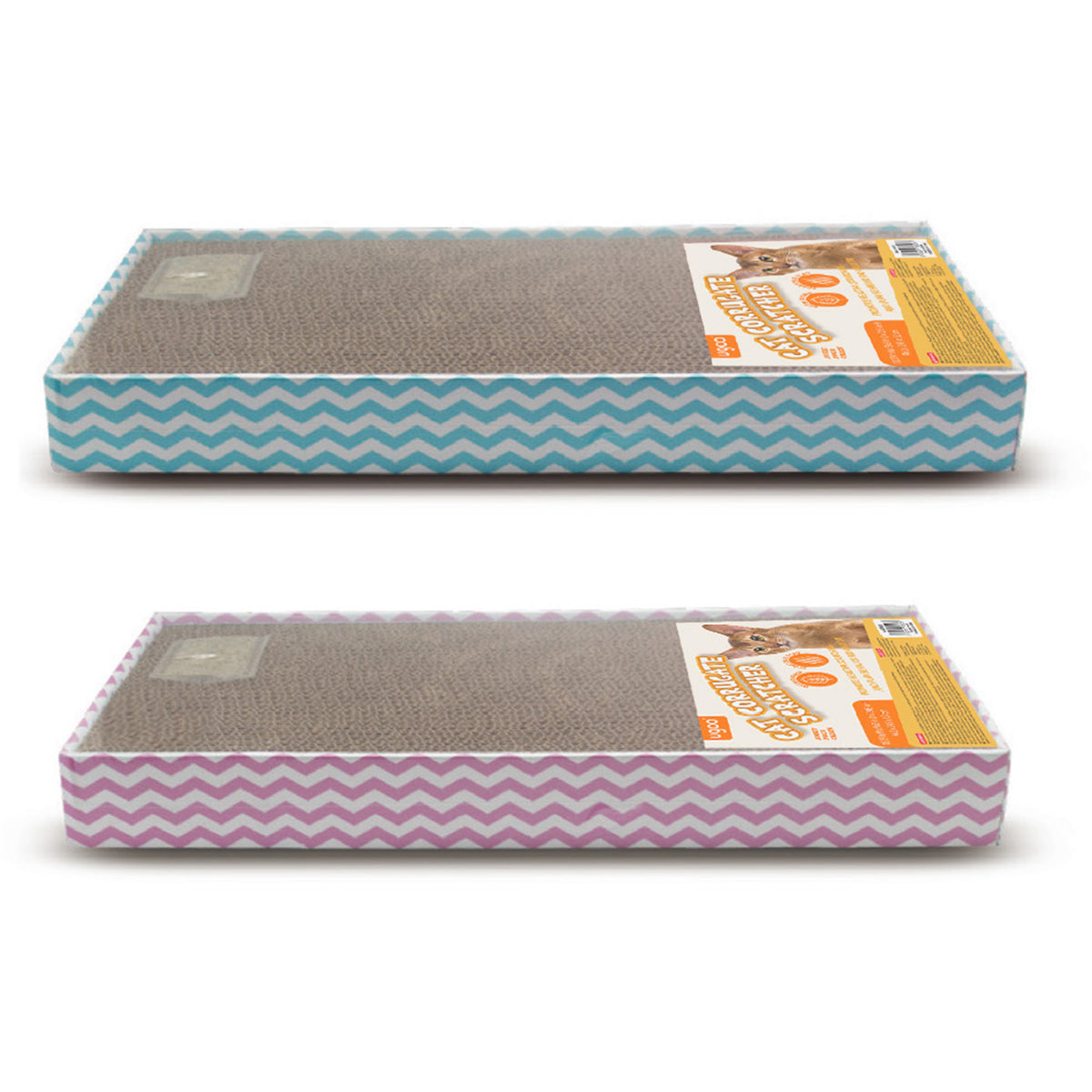 Corrugate Double Wide Scratcher (Blue/Pink Assorted)