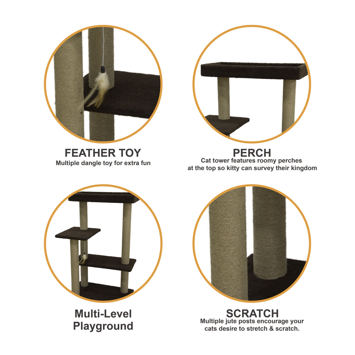 Medium Cat Tower - 98.5cm - Additional Image 2