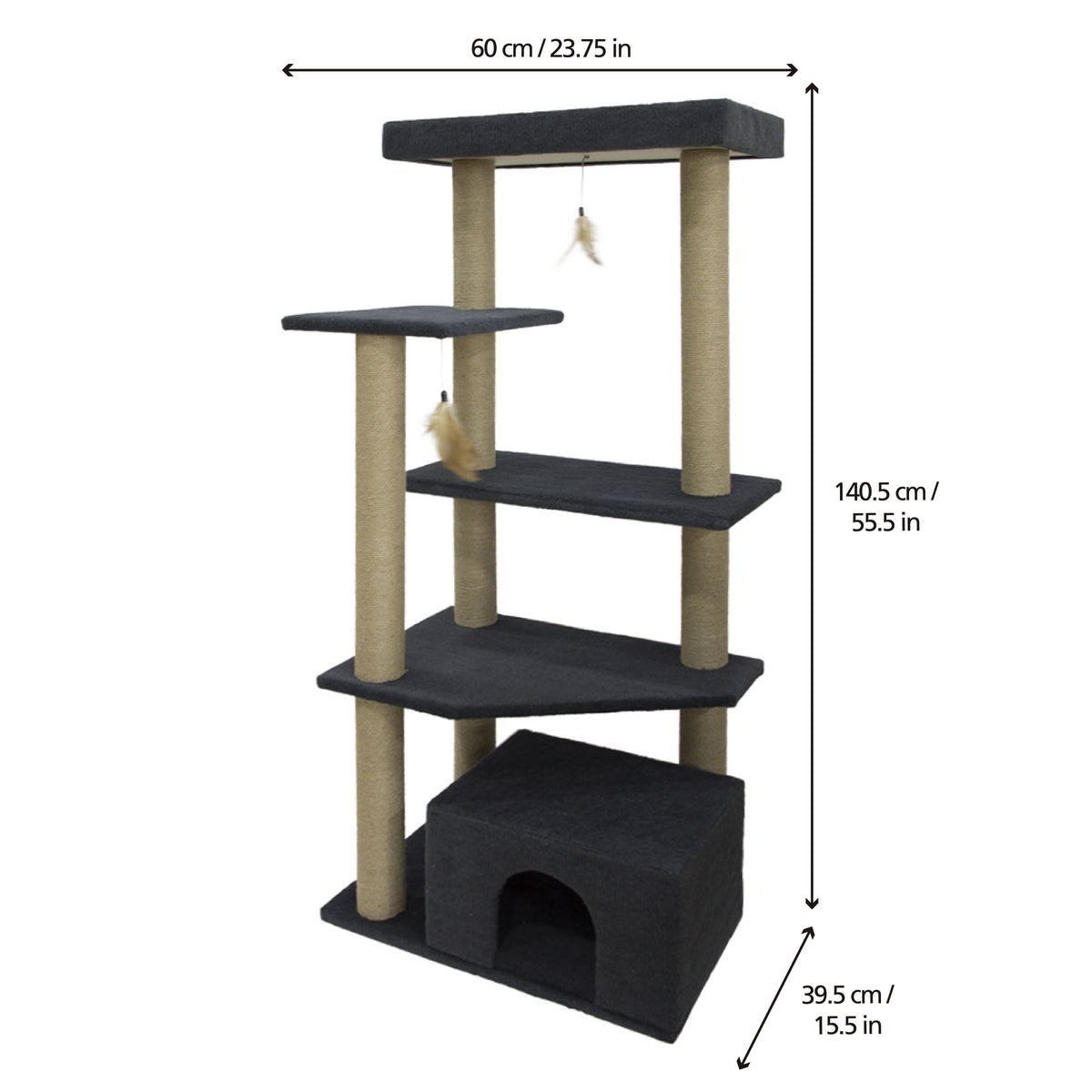 Medium Cat Tower - 140.5cm - Additional Image 1