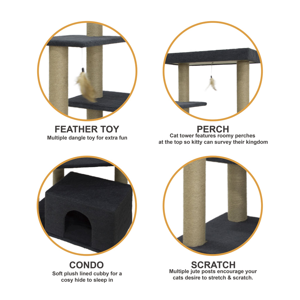 Medium Cat Tower - 140.5cm - Additional Image 2