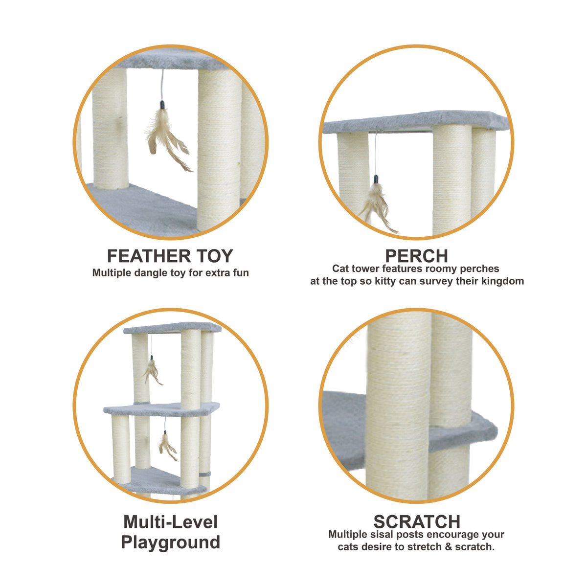 Medium Cat Tower - 127cm - Additional Image 2